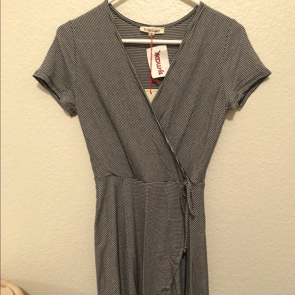 Striped wrap dress